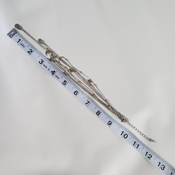 Star Moon Crystal Silver Multi Strand Necklace - Picture 2 of 4